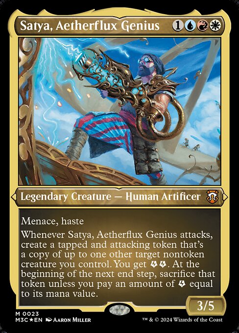 霊気の俊英、サティア/Satya, Aetherflux Genius [M3C][FOIL][エッチング]