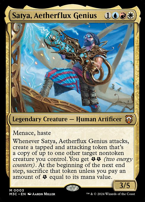 霊気の俊英、サティア/Satya, Aetherflux Genius [M3C][FOIL]