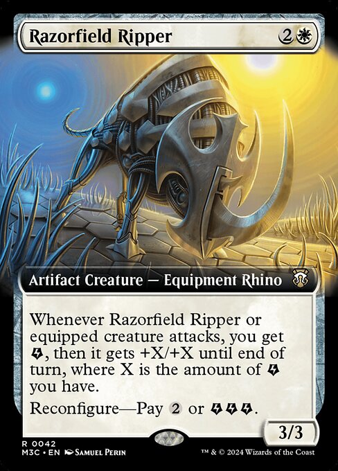 剃刀ヶ原の切り裂き獣/Razorfield Ripper [M3C][拡張アート][FOIL][リップル]