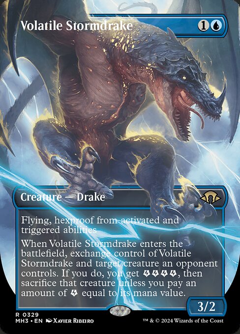 荒れ模様のストームドレイク/Volatile Stormdrake [MH3-BF][ボーダーレス][FOIL]