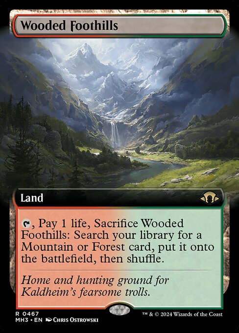 樹木茂る山麓/Wooded Foothills [MH3-BF][拡張アート][FOIL]