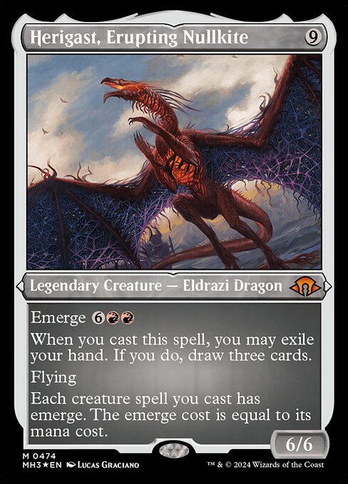 噴火するヌルカイト、ヘリガスト/Herigast, Erupting Nullkite [MH3][FOIL][エッチング]