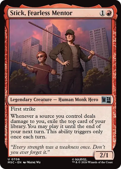 恐れ知らずの導師、スティック/Stick, Fearless Mentor [MSC][FOIL]