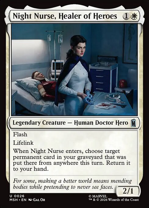 ヒーロー達の癒し手、ナイト・ナース/Night Nurse, Healer of Heroes [MSH][FOIL]