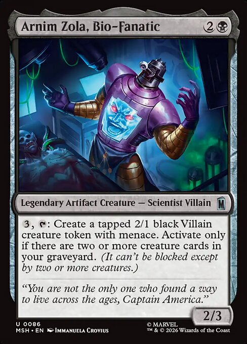 狂気の生物化学者、アーニム・ゾラ/Arnim Zola, Bio-Fanatic [MSH][FOIL]