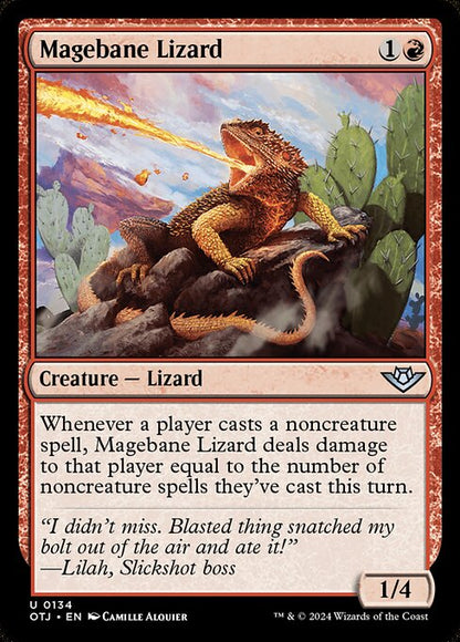 魔道士封じのトカゲ/Magebane Lizard [OTJ][FOIL]