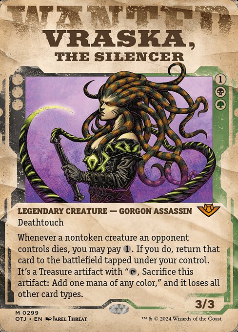 静める者、ヴラスカ/Vraska, the Silencer [OTJ-BF][ショーケース][FOIL]