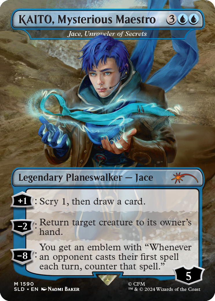 謎めいたマエストロ、KAITO/KAITO, Mysterious Maestro<秘密の解明者、ジェイス/Jace, Unraveler of Secrets>[Secret Lair]