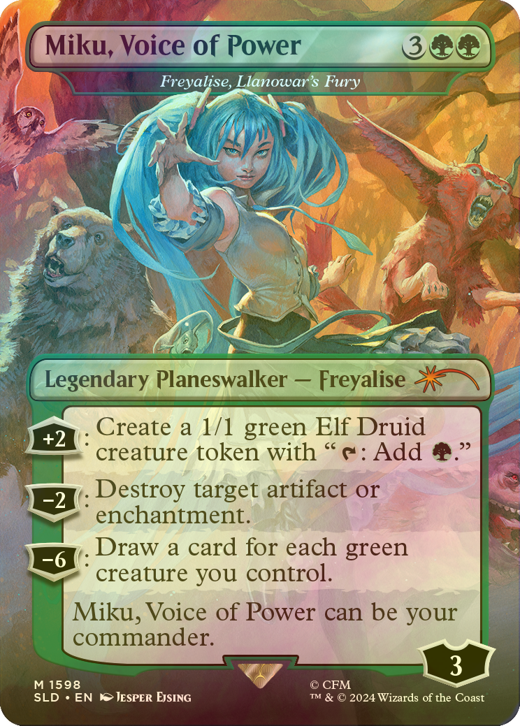 力ある歌声、ミク/Miku, Voice of Power<ラノワールの憤激、フレイアリーズ/Freyalise, Llanowar's Fury>[Secret Lair][FOIL]