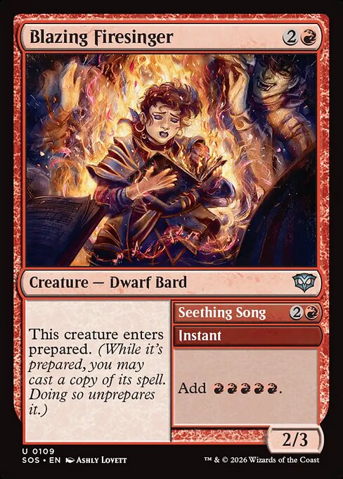 燃え立つ火歌い/Blazing Firesinger - 煮えたぎる歌/Seething Song [SOS][FOIL]