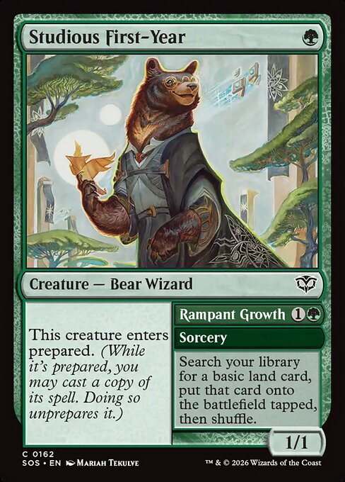 篤学な一年生/Studious First-Year - 不屈の自然/Rampant Growth [SOS][FOIL]