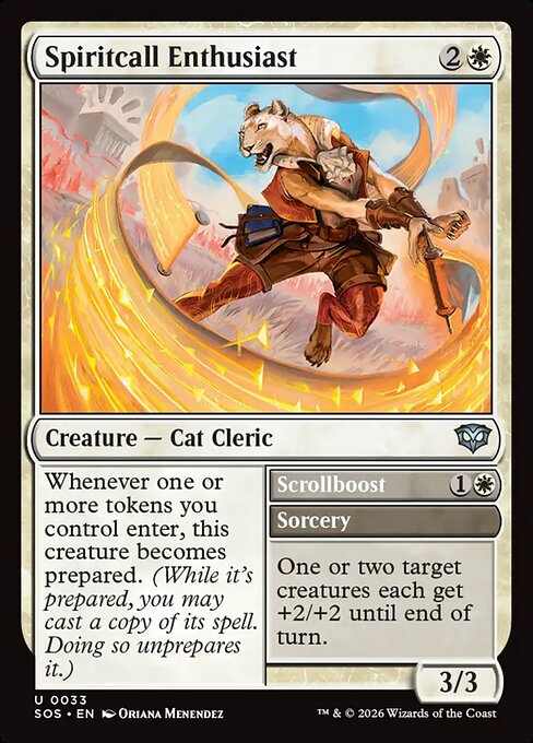 精霊喚びの愛好者/Spiritcall Enthusiast - 巻物増幅/Scrollboost [SOS][FOIL]