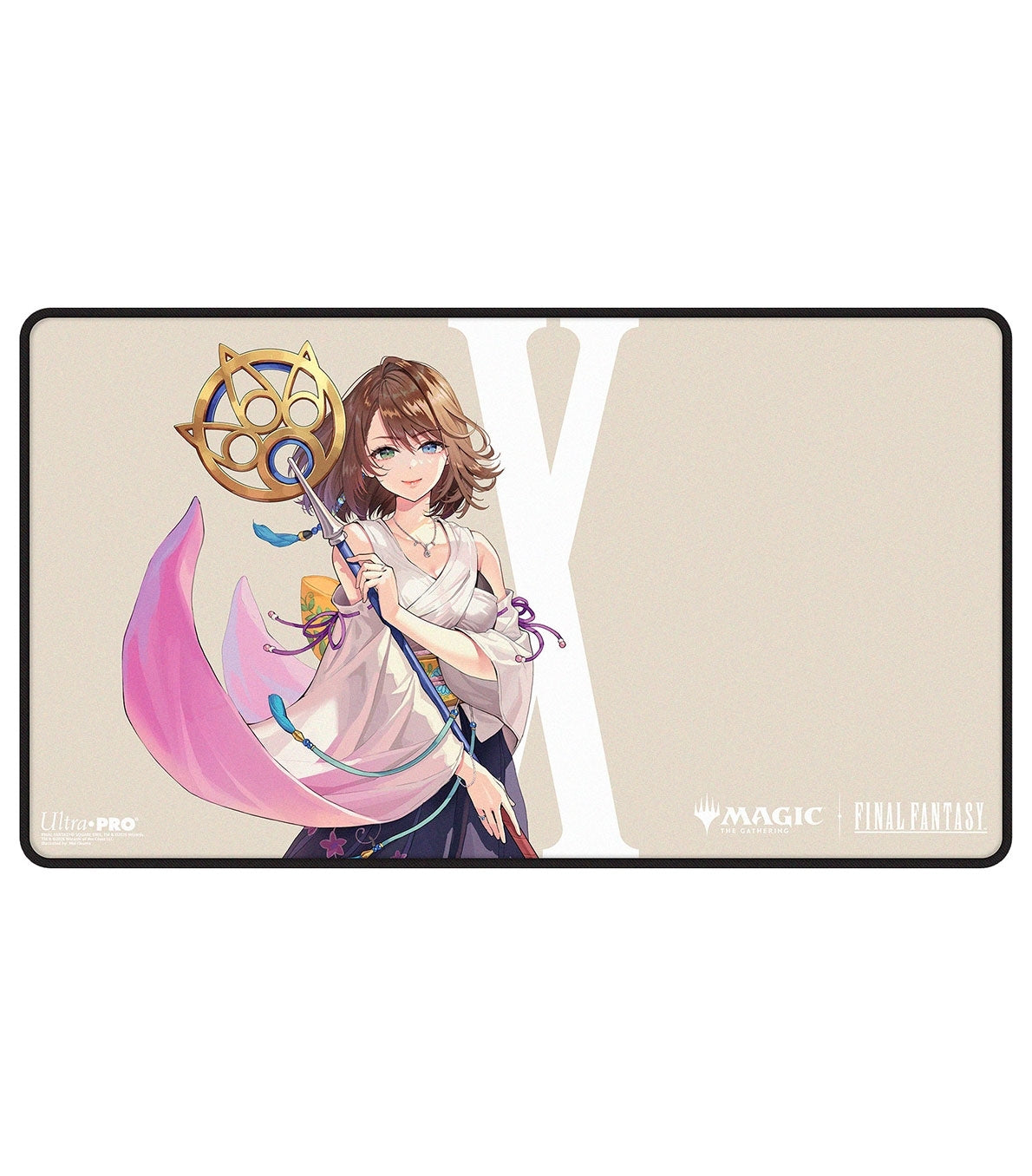 【早期予約割引6/7(日)まで】【予約商品】FINAL FANTASY「大召喚士、ユウナ」スティッチド(ブラック)プレイマット Black Stitched Playmat