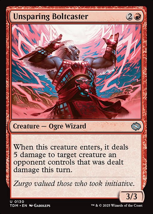 容赦なき稲妻使い/Unsparing Boltcaster [TDM][FOIL]