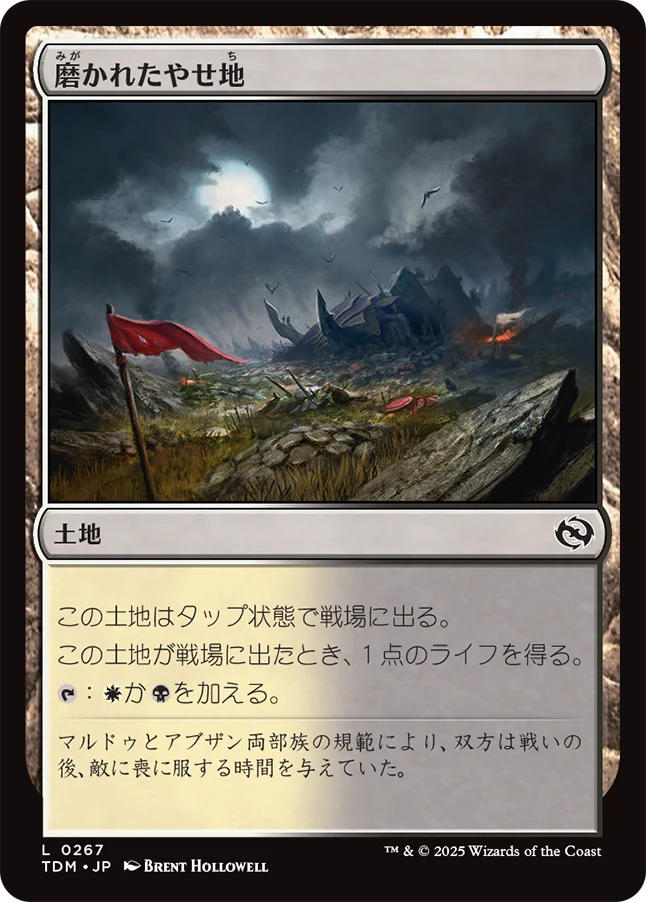 磨かれたやせ地/Scoured Barrens [TDM][FOIL]