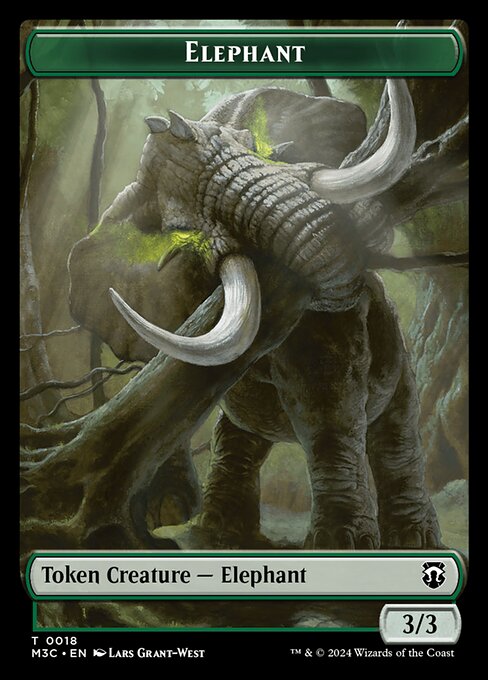 象+ビーストトークン/Elephant+Beast Token [M3C] [FOIL][リップル]