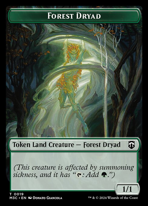 森・ドライアドトークン+プレインズウォーカーエンブレム（ビビアン・リード）/Forest Dryad Token+Emblem Vivien Reid [M3C] [FOIL][リップル]