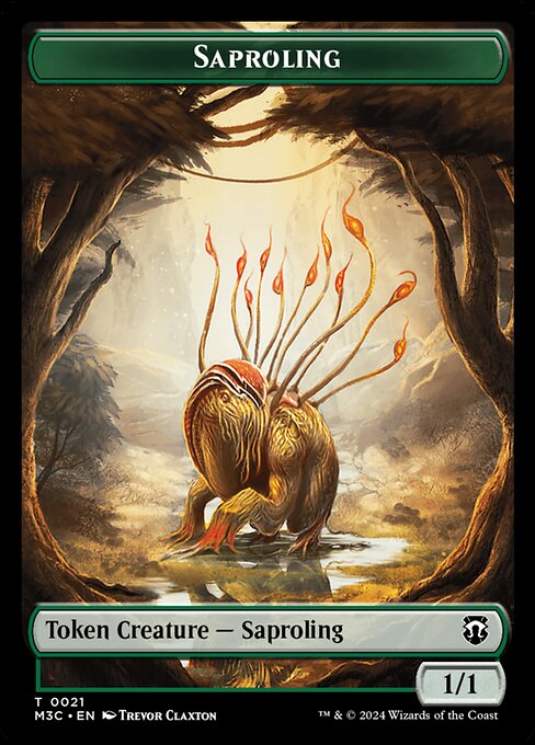 苗木トークン+プレインズウォーカーエンブレム（頂点捕食者、ガラク）/Saproling Token+Emblem Garruk, Apex Predator [M3C] [FOIL][リップル]