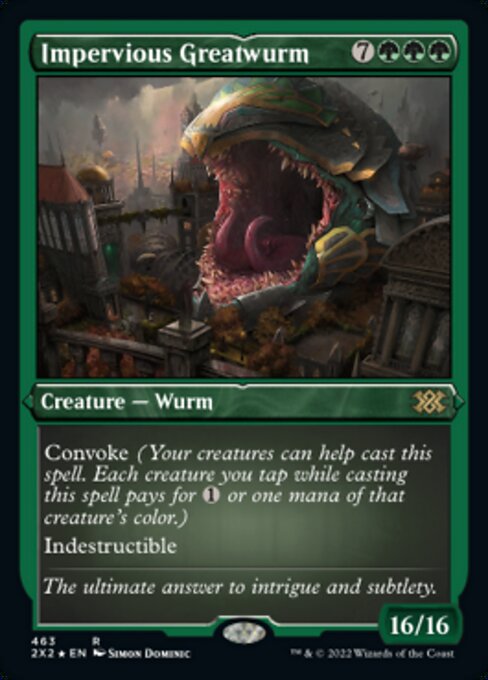 動じない大ワーム/Impervious Greatwurm [2X2][FOIL][エッチング]