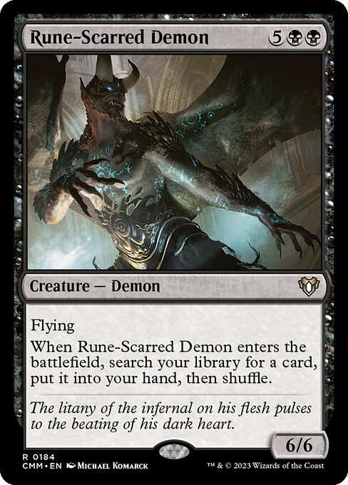 ルーン傷の悪魔/Rune-Scarred Demon [CMM] [FOIL]