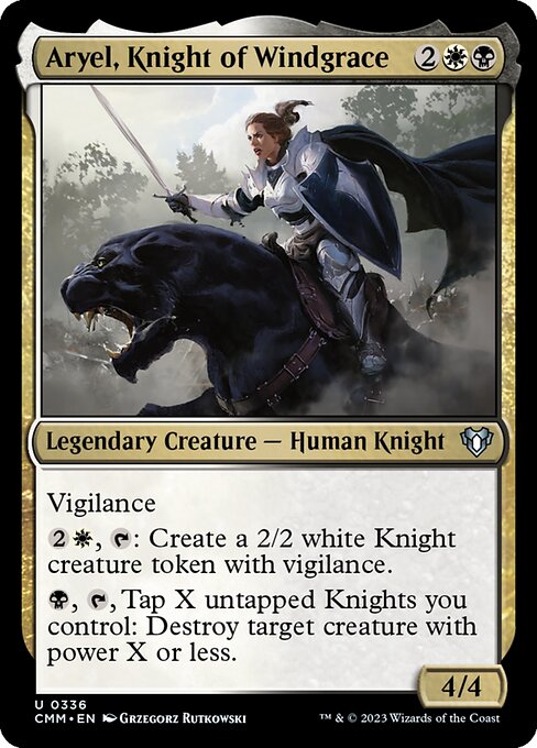 ウィンドグレイスの騎士、アルイェール/Aryel, Knight of Windgrace [CMM] [FOIL]