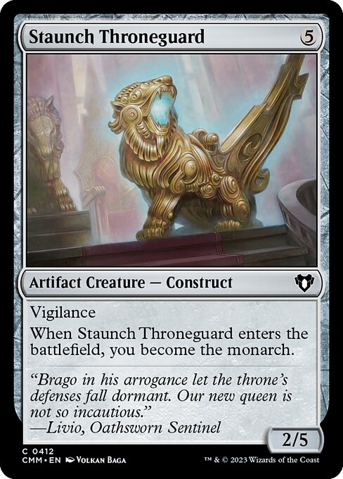 堅牢な玉座守り/Staunch Throneguard [CMM] [FOIL]