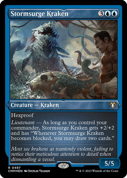 うねり嵐のクラーケン/Stormsurge Kraken [CMM] [FOIL][エッチング]
