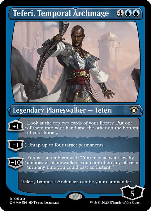 時間の大魔道士、テフェリー/Teferi, Temporal Archmage [CMM] [FOIL][エッチング]