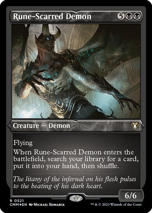 ルーン傷の悪魔/Rune-Scarred Demon [CMM] [FOIL][エッチング]