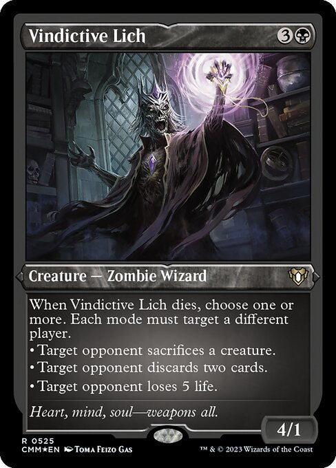 執念深いリッチ/Vindictive Lich [CMM] [FOIL][エッチング]