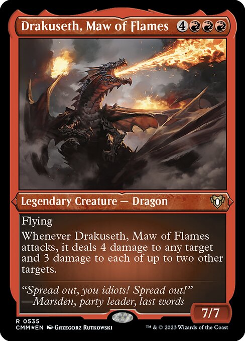 炎の大口、ドラクセス/Drakuseth, Maw of Flames [CMM] [FOIL][エッチング]
