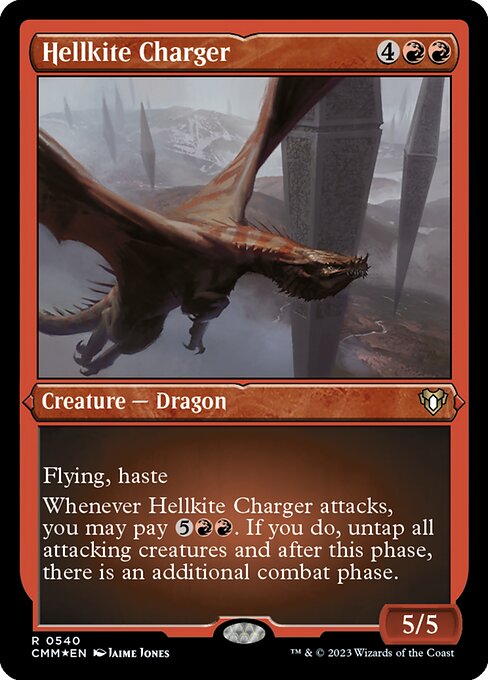 ヘルカイトの突撃者/Hellkite Charger [CMM] [FOIL][エッチング]