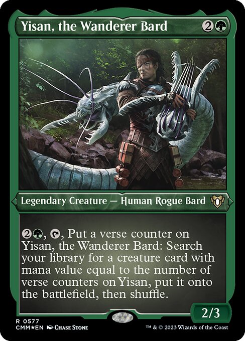放浪の吟遊詩人、イーサーン/Yisan, the Wanderer Bard [CMM] [FOIL][エッチング]