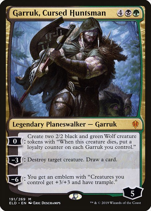 呪われた狩人、ガラク/Garruk, Cursed Huntsman [ELD] [FOIL]