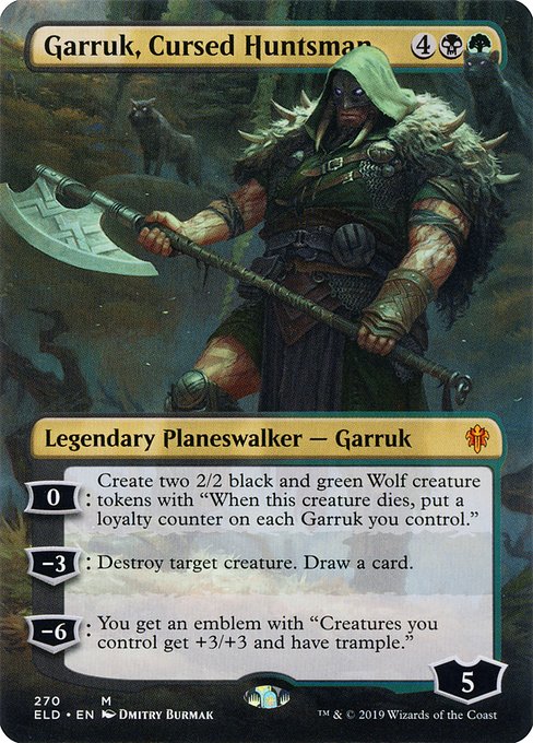 呪われた狩人、ガラク/Garruk, Cursed Huntsman [ELD-BF] [ボーダーレス]