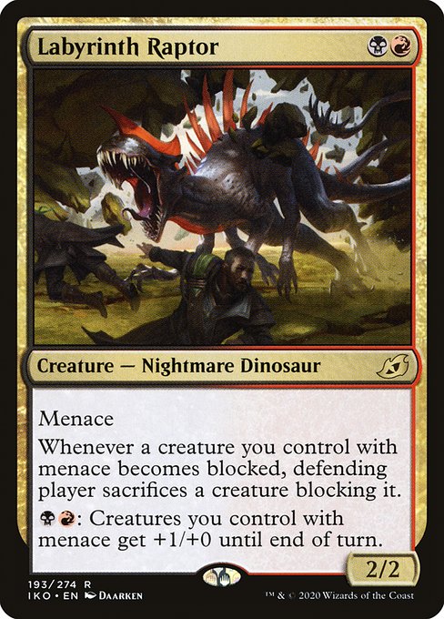 迷宮の猛竜/Labyrinth Raptor [IKO] [FOIL] [プレリリース]
