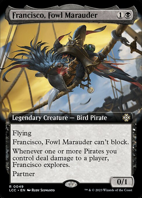 鸚鵡の匪賊、フランシスコ/Francisco, Fowl Marauder [LCC][拡張アート][FOIL]