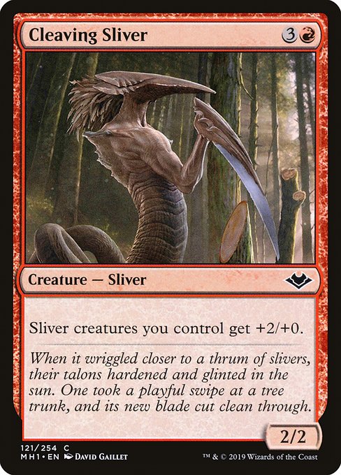 肉裂きスリヴァー/Cleaving Sliver [MH1] [FOIL]