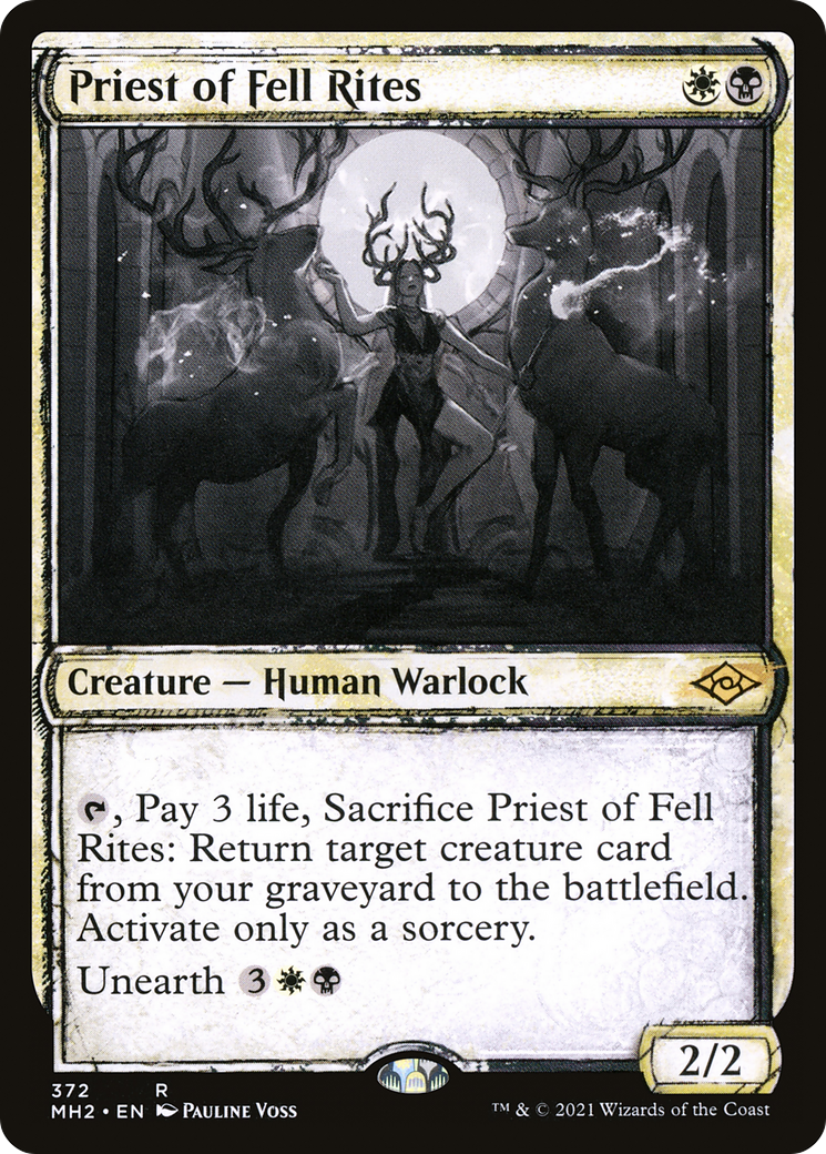 不吉な儀式の僧侶/Priest of Fell Rites [MH2-BF][スケッチ] [FOIL]