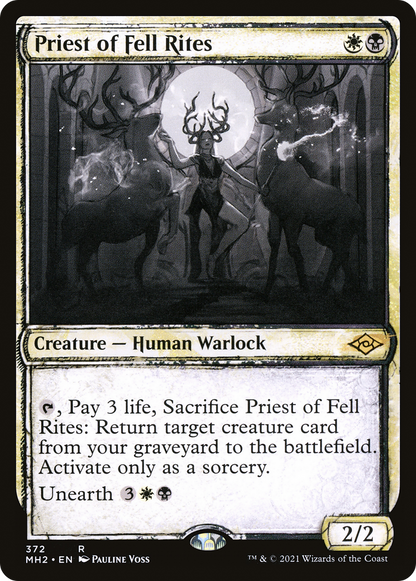 不吉な儀式の僧侶/Priest of Fell Rites [MH2-BF][スケッチ] [FOIL]