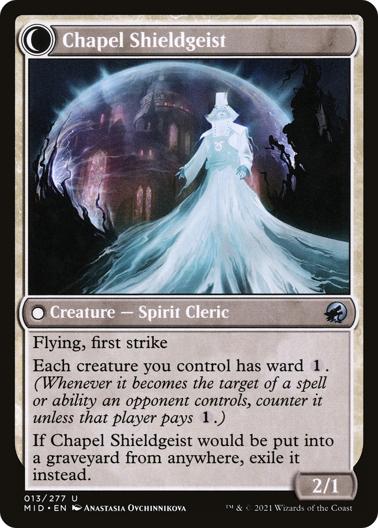 施しの司祭/Chaplain of Alms - 礼拝堂の盾霊/Chapel Shieldgeist [MID][FOIL]
