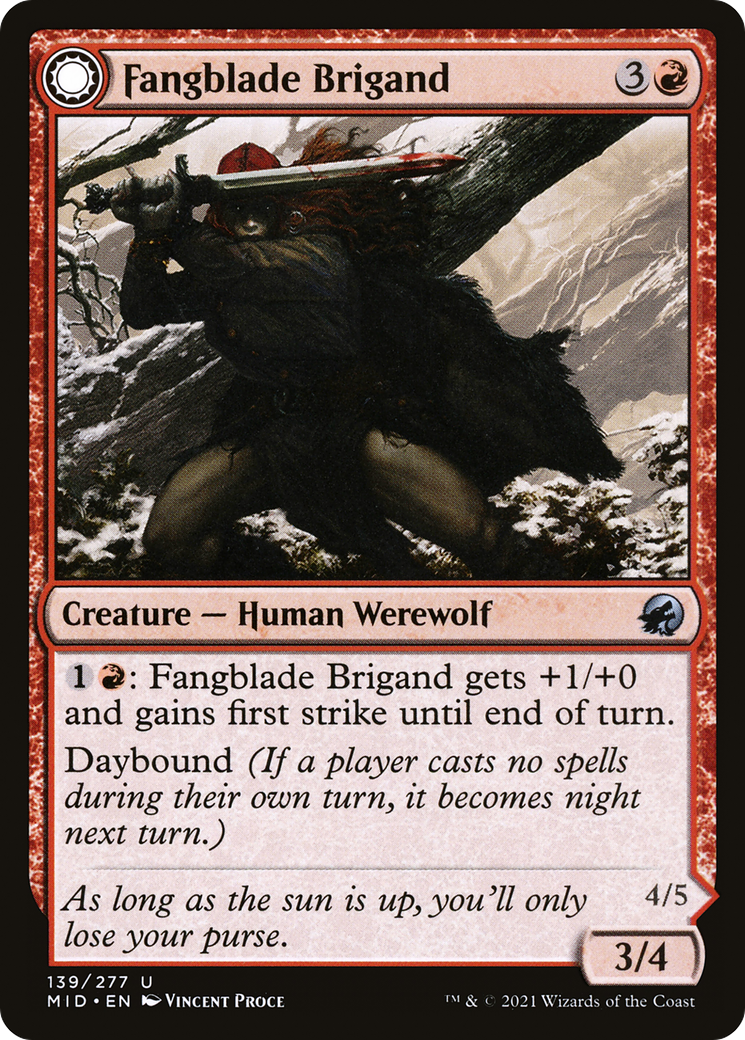 牙刃の盗賊/Fangblade Brigand - 牙刃の腸抜き/Fangblade Eviscerator [MID][FOIL]