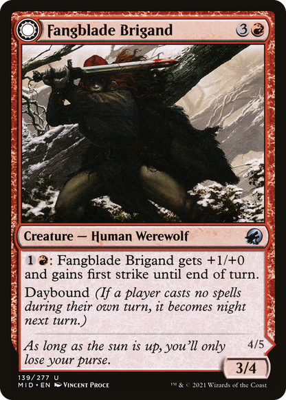 牙刃の盗賊/Fangblade Brigand - 牙刃の腸抜き/Fangblade Eviscerator [MID][FOIL]