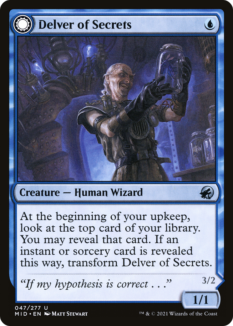 秘密を掘り下げる者/Delver of Secrets - 昆虫の逸脱者/Insectile Aberration [MID][FOIL]