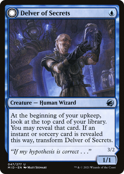 秘密を掘り下げる者/Delver of Secrets - 昆虫の逸脱者/Insectile Aberration [MID][FOIL]