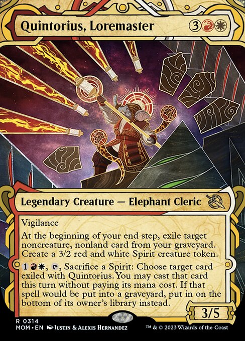 伝承師、クイントリウス/Quintorius, Loremaster [MOM-BF][ショーケース][FOIL]