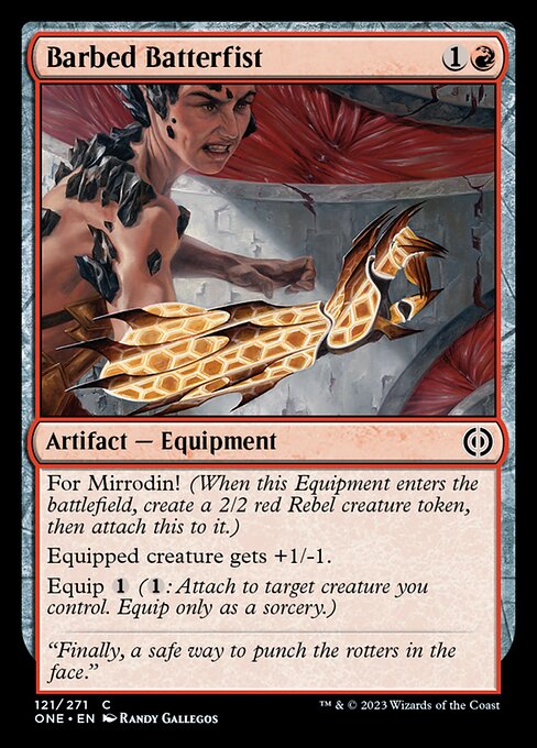 逆棘の叩拳/Barbed Batterfist [ONE][FOIL]