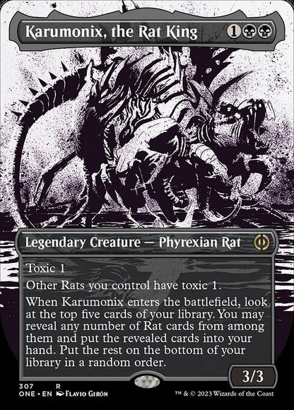 ネズミの王、カルモニクス/Karumonix, the Rat King [ONE-BF][ボーダーレス][FOIL]