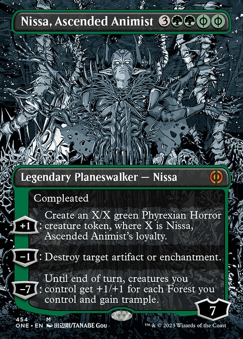 向上した精霊信者、ニッサ/Nissa, Ascended Animist [ONE-BF][ボーダーレス][FOIL][S&C]