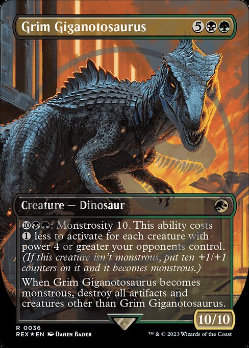 残忍なギガノトサウルス/Grim Giganotosaurus [REX] [FOIL] [ロゴ入り]